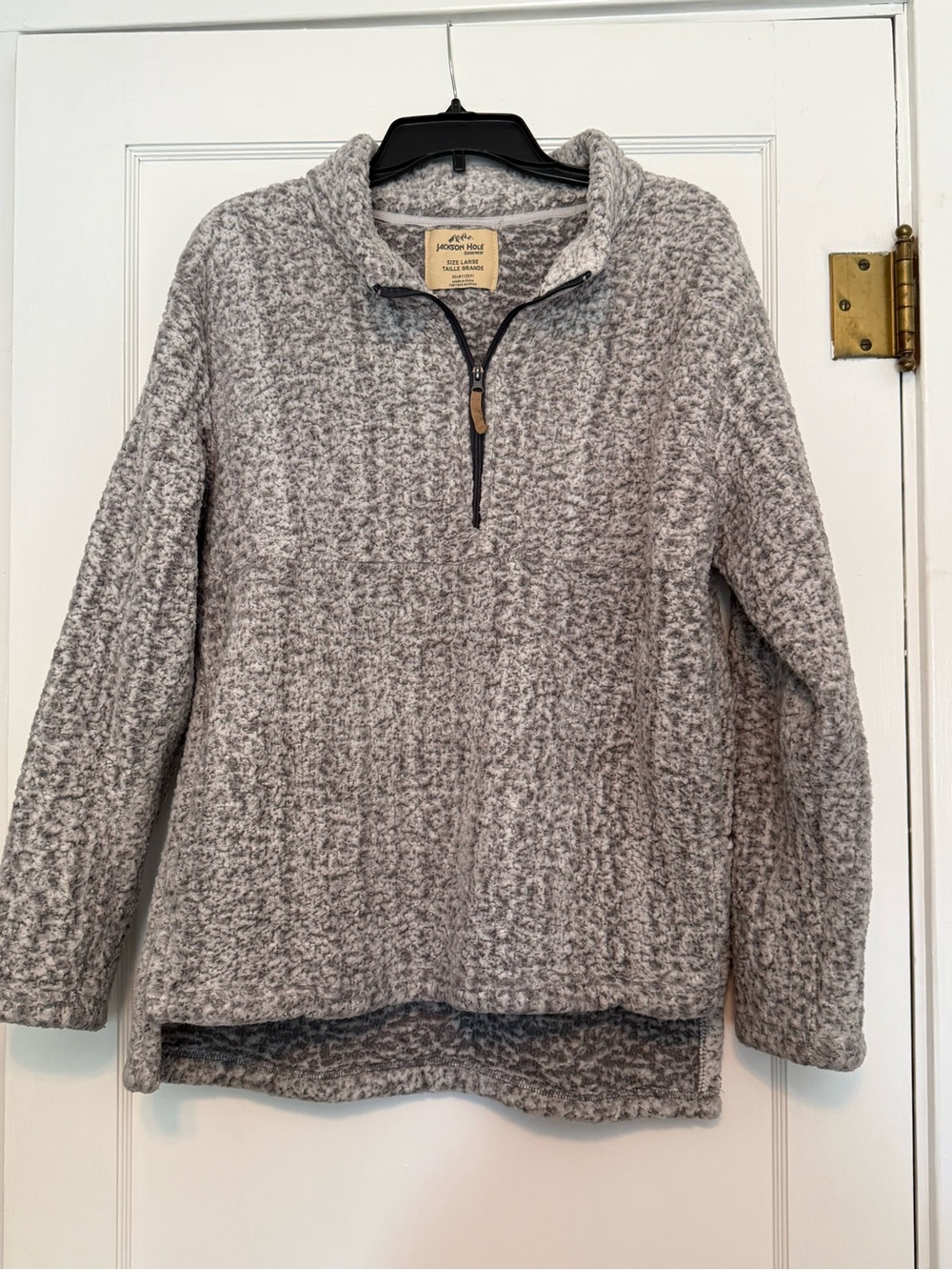 Jackson Hole Outerwear Gray Cozy Sherpa Quarter-Zip Sweatshirt